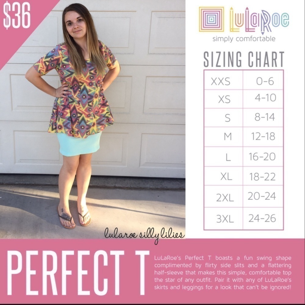 NWT LulaRoe PerfectT Swing Top Tunic Half Sleeve Loose Fit Stretchy Soft Floral - Picture 4 of 14